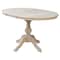 International Concepts Round 36 in Rd Top Pedestal Table, 12 in Leaf, 28.9 inH, Dining Height, Unfinished, 36 W, 48 L K-36RXT-11B - alternate 6